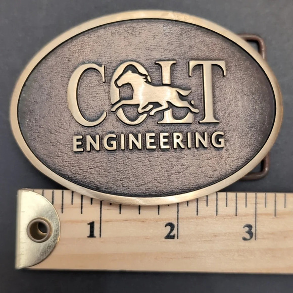 Colt Engineering Brass Men's Advertiser's Belt Buckles, Attributes Calgary . - Picture 5 of 5